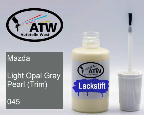 Mazda, Light Opal Gray Pearl (Trim), 045: 20ml Lackstift, von ATW Autoteile West.